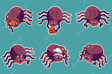 Free Vector Hand Drawn Flat Halloween Spiders Collection