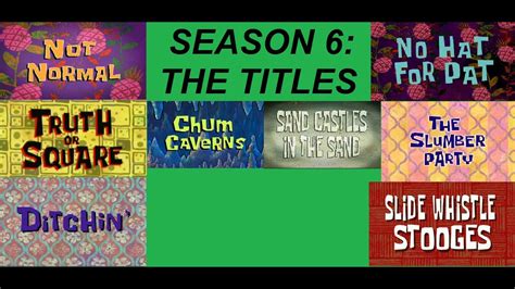 Spongebob Season 6 Episode Title Cards Youtube