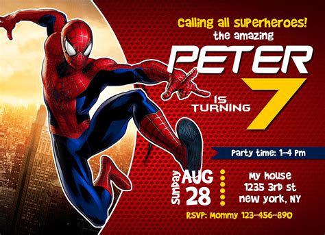 25 Best Ideas Personalized Spiderman Birthday Invitations Home