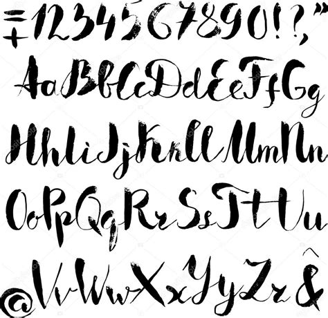 Handwritten Alphabet Written With Brush Pen — Stock Vector © Rtyt01