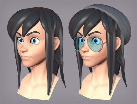 3d Model Cute Cartoon Female Character Vr Ar Low Poly Cgtrader