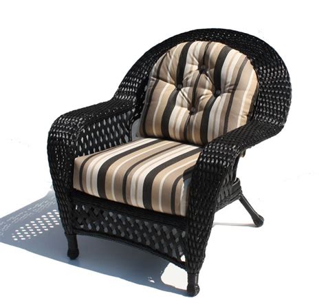 Choose from tropical rattan, classic adirondack chairs, folding patio chairs, and even hardwood patio benches. Montauk Outdoor Wicker Chair (Shown in Black) #black # ...