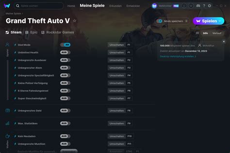 Grand Theft Auto V Cheats And Trainer Für Pc Wemod