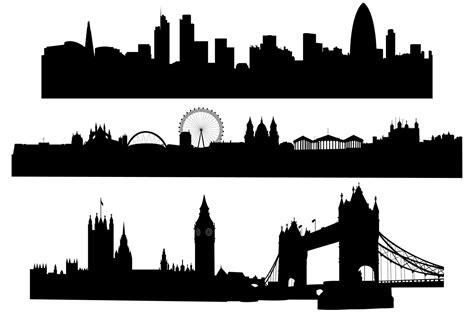 Silhouettes Of London In Black And White 9099891 Vector Art At Vecteezy