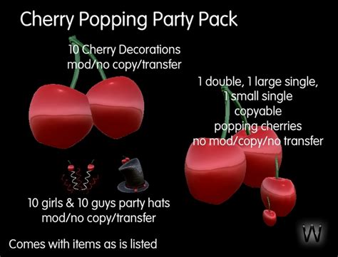 Second Life Marketplace ~wc~ Cherry Popping Party Pack