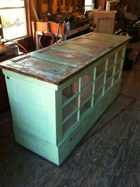 Kitchen Island Made From Old Doors And Windows Diy Furniture Home Decor Repurposed Furniture