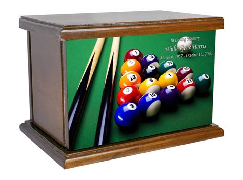Pool Player Cremation Urn Personalized Wooden Sports Funeral Etsy