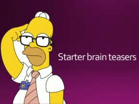 Starter Activity Brain Teasers Teaching Resources