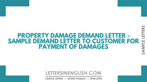 Property Damage Demand Letter Sample Demand Letter To Customer For
