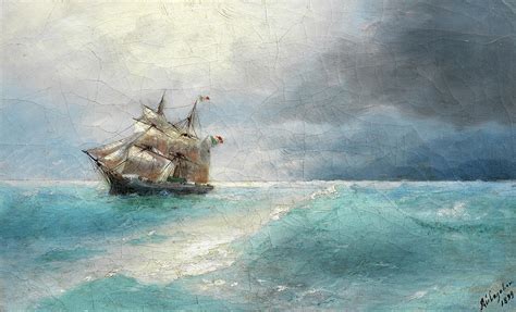 Italian Ship At Sea Painting By Ivan Konstantinovich