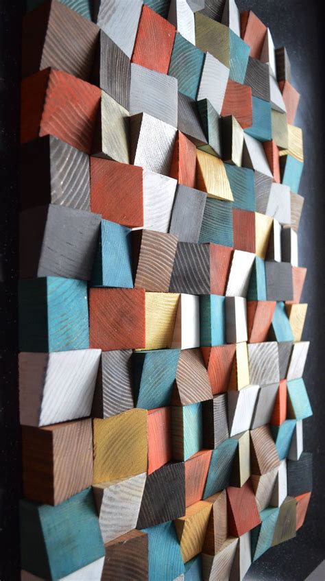 Geometric Wood Art Wood Art 3d Wall Art Abstract Painting Etsy