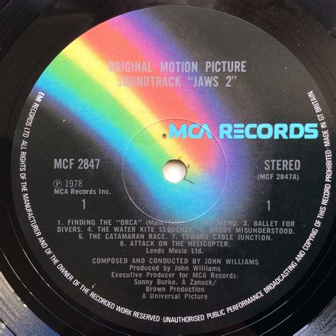 Jaws 2 Original Motion Picture Soundtrack Uk 1978 Mca Label Lp Ost Ex