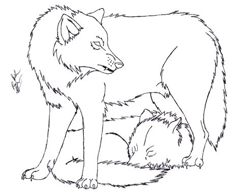 Wolf Couple Lineart Free By The Bone Snatcher On Deviantart