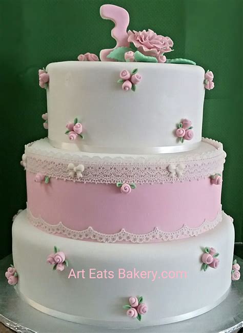 Cake designs that range from the simple but vibrant ones to the more imaginative, entertaining and intricate. Elegant three tier white and pink girl's custom unique ...