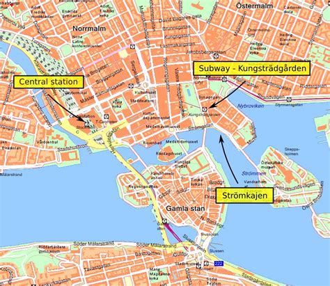 Mapa De Centro De Estocolmo Estocolmo Central Del Mapa S Dermanland Y