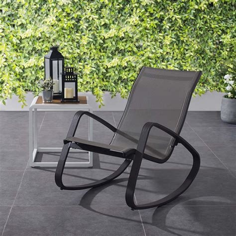 Hampton bay has the largest assortment of outdoor lounge chairs. Modway Traveler Black Rocking Sling Outdoor Lounge Chair ...