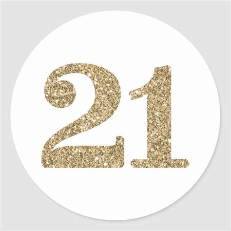 21 could have been a fascinating study had it not supplanted the true story on which it is based with mundane melodrama. LARGE AGE NUMBER modern 21 gold glitter Classic Round Sticker | Zazzle.com