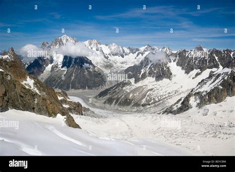 Mer De Glace Vallee Blanche Chamonix Mont Blanc Massif Alps France