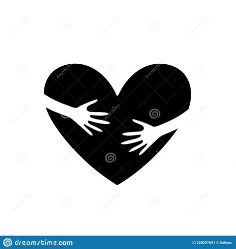 Hands Embrace The Heart Icon Vector Illustration Stock Vector