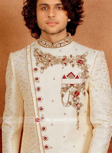 Brocade Silk Sherwani For Dulha