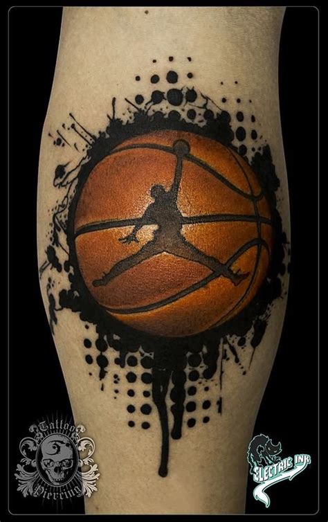 Air Jordan Basketball Tattoo Design For Leg Calf1 Jumpman Tattoo