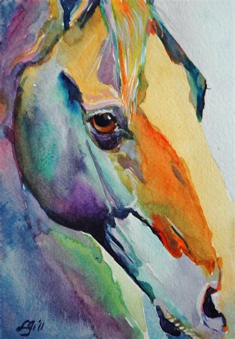 Abstract Watercolor Watercolor Horse Horse Painting