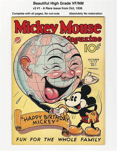 Mickey Mouse Magazine V2 1 High Grade Vfnm 90