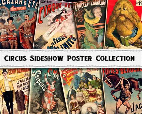 24 High Resolution Circus Sideshow Poster Images Digital Etsy