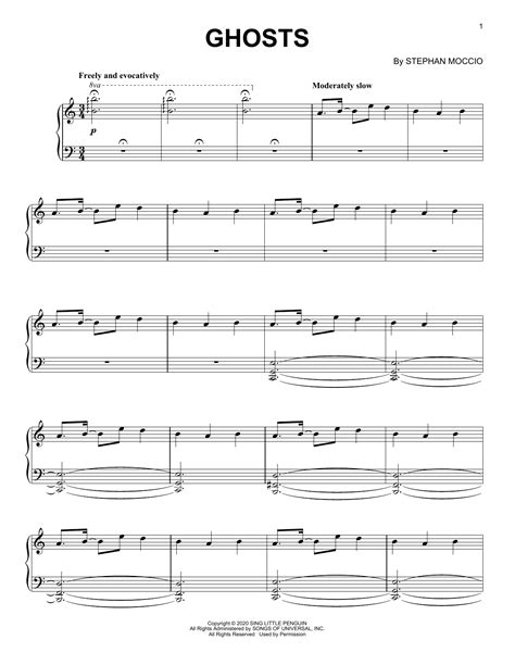 Ghosts Sheet Music Stephan Moccio Piano Solo