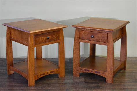 Pair Of Mission Solid Quarter Sawn Oak Living Room End Table Etsy