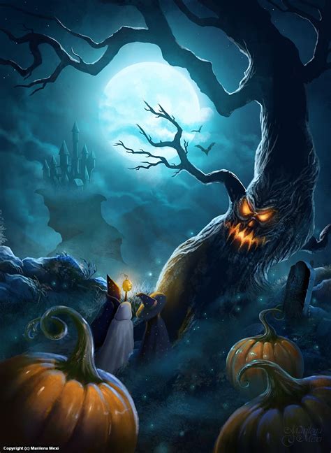 Halloween Night By Marilena Mexi Halloween Artwork Halloween