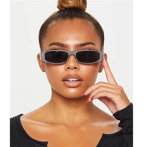 2018 luxury crystal square sunglasses retro small italian brand italian brand diamond sunglasses