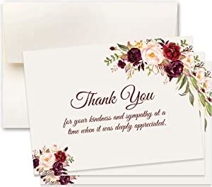 Sympathy Acknowledgement Cards Funeral Thank You Cards Includes