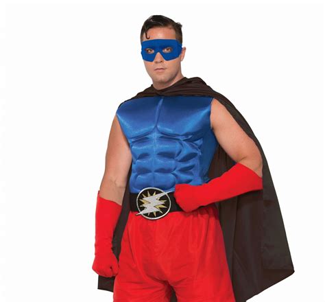 Hero Muscle Chest Shirt Blue Screamers Costumes