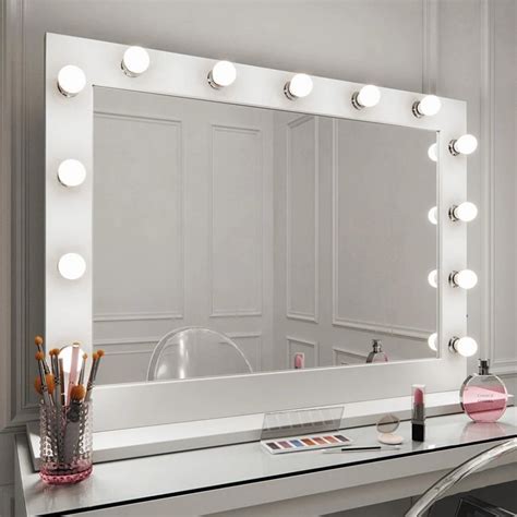 Audrey Hollywood Mirror In White Gloss Landscape 80 X 110cm In 2020