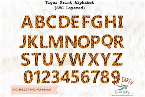 Tiger Print Letters Alphabet Graphic By Redearth And Gumtrees