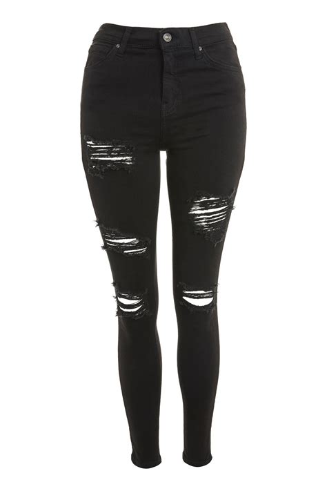 Topshop Jamie Super Rip Skinny Jeans In Washed Black Asos Cute Ripped Jeans Black Ripped