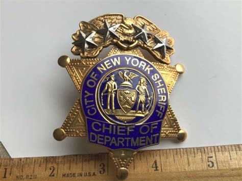 Chief Of Department City Of New York Sheriff Us Badge Company