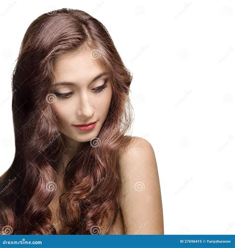 Beautiful Brunette Girl Healthy Long Hair Royalty Free Stock Photo