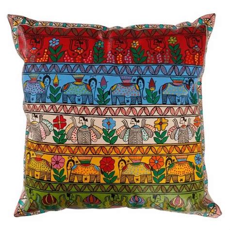 Multicolor Cotton Kaushalam Hand Painted Cushion Cover For Home At Rs