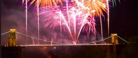 Fireworks On The Clifton Suspension Bridge In Bristol For Its 150th