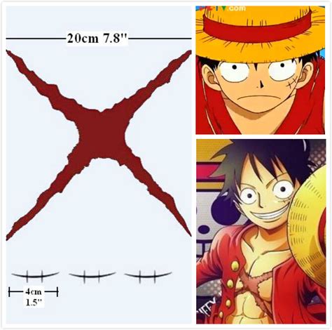 Anime Cosplay Sticker One Piece Monkey D Luffy Scar