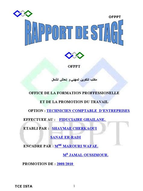 Exemple De Rapport De Stage Ofppt
