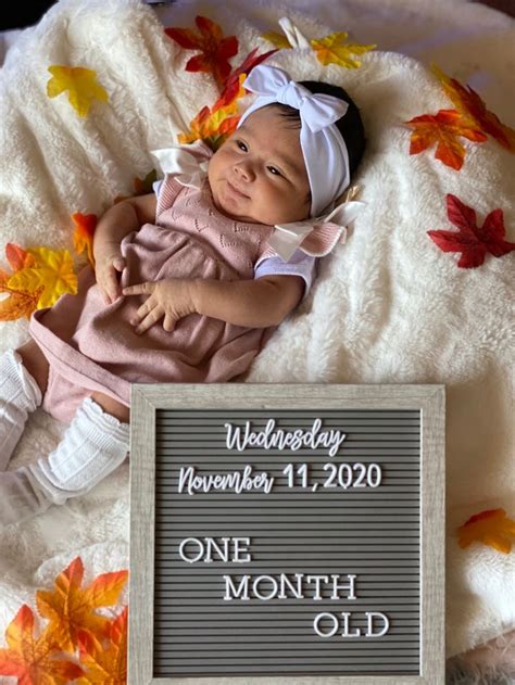 November 1 Month Old Baby Baby Milestone Photos Baby Milestones