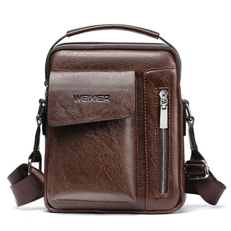 Men Messenger Bag Pu Leather Shoulder Bag Casual Small Crossbody Bags