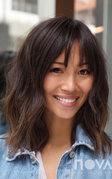 21 Cute Lob With Bangs To Copy In 2021 Layered Lob With Bangs