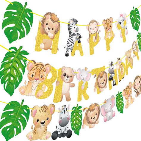 Buy Safari Animals Banner Happy Birthday Banner For Jungle Animal