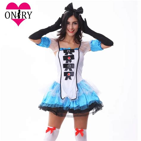 Role Play Outfits Blue Alice In Wonderland Fancy Dress Adult Canival