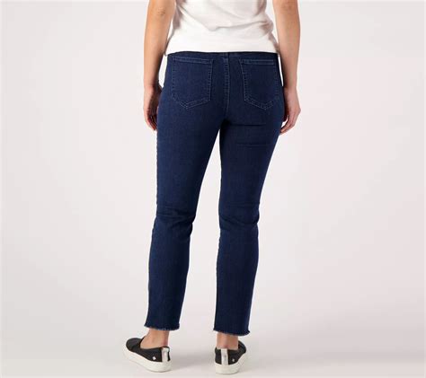 Nydj Sheri Slim Ankle Jeans With Frayed Hem Mystique