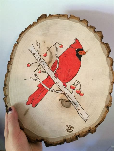 Just Woodburned This Beautiful Cardinal I Believe My Grandma Will